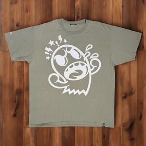 Vintage Kidrobot T-Shirt‎ Mens Large Olive Green Streetwear Y2K Tee